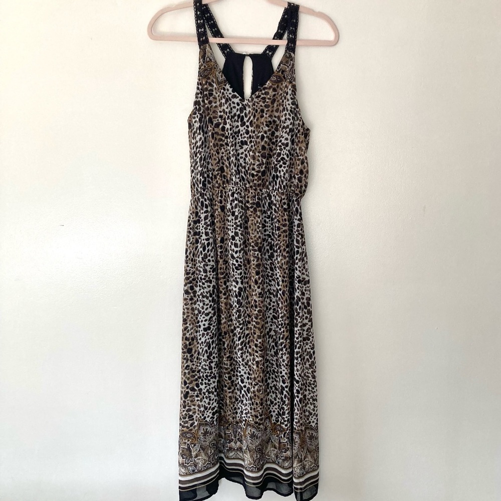 Leopard print and paisley dress